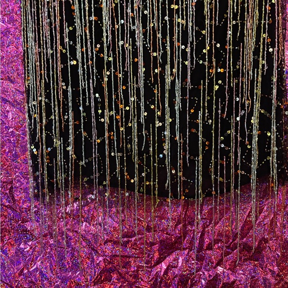 NastyGal Tassel Beaded Mini Shift Dress In Black - Picture 11 of 16